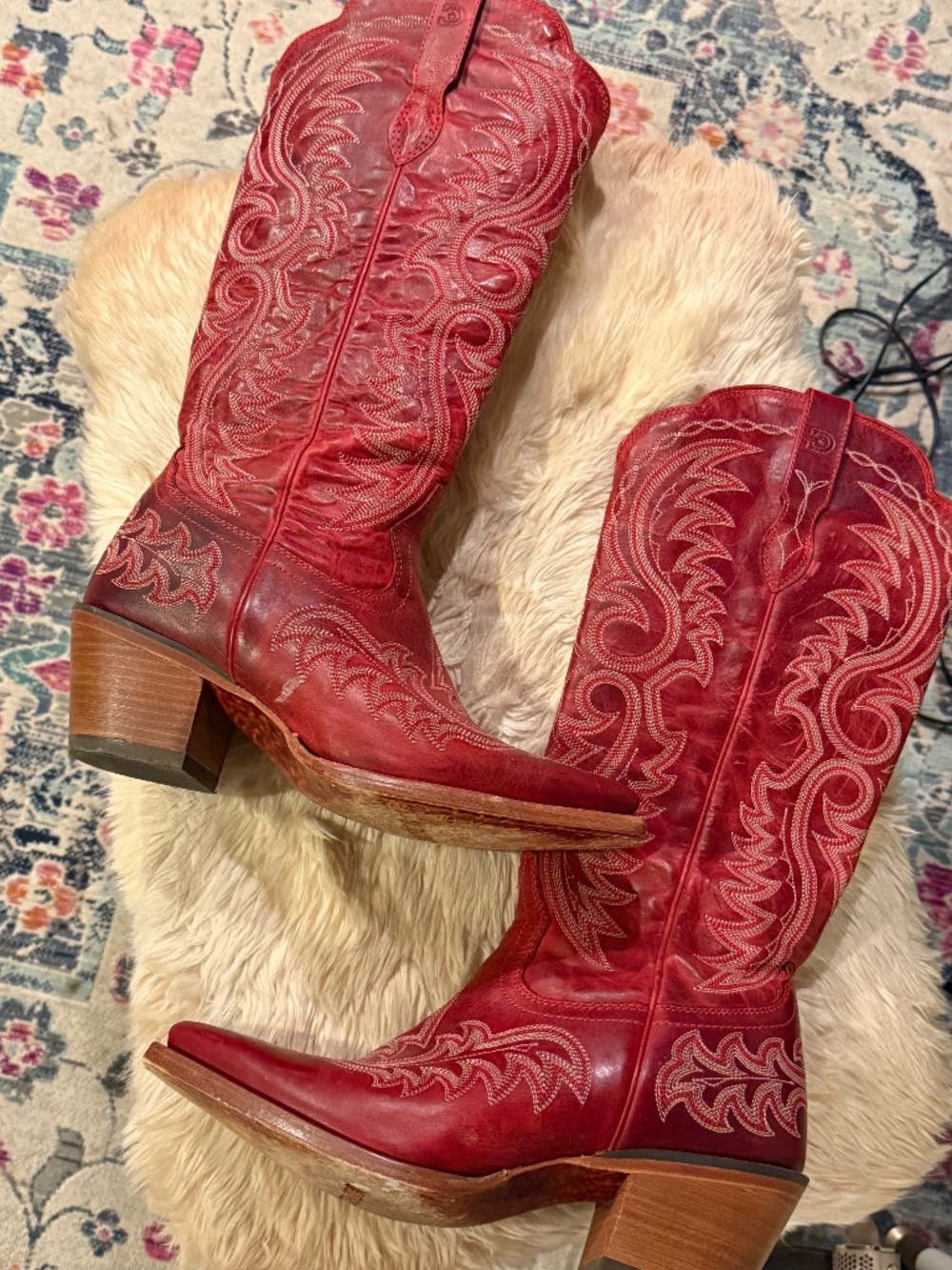 Durango Crush Tall Western Boots - Red Size 8